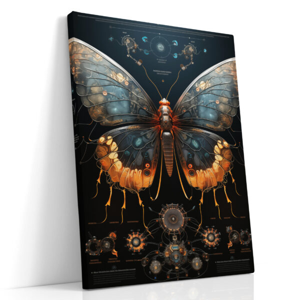 Mekanisk sommerfugl lærred — Steampunk illustration