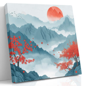 Red Sun Over Blossom Peaks