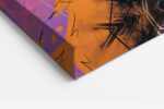 Man in fedora hat silhouette against magenta and violet brushstrokes, bold portrait digital art canvas for living room