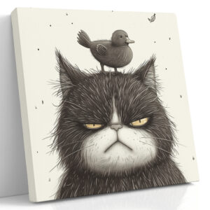 Contented Cat & Sparrow