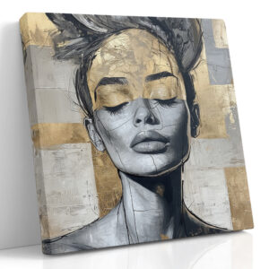 Golden Serenity Portrait Canvas Print