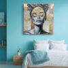 Golden Serenity Portrait Canvas Print