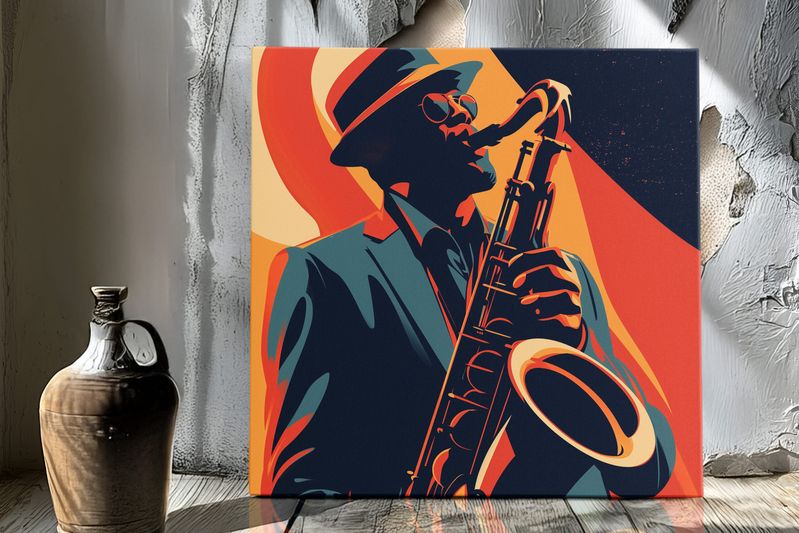 Jazz Saxophone Player Canvas Print