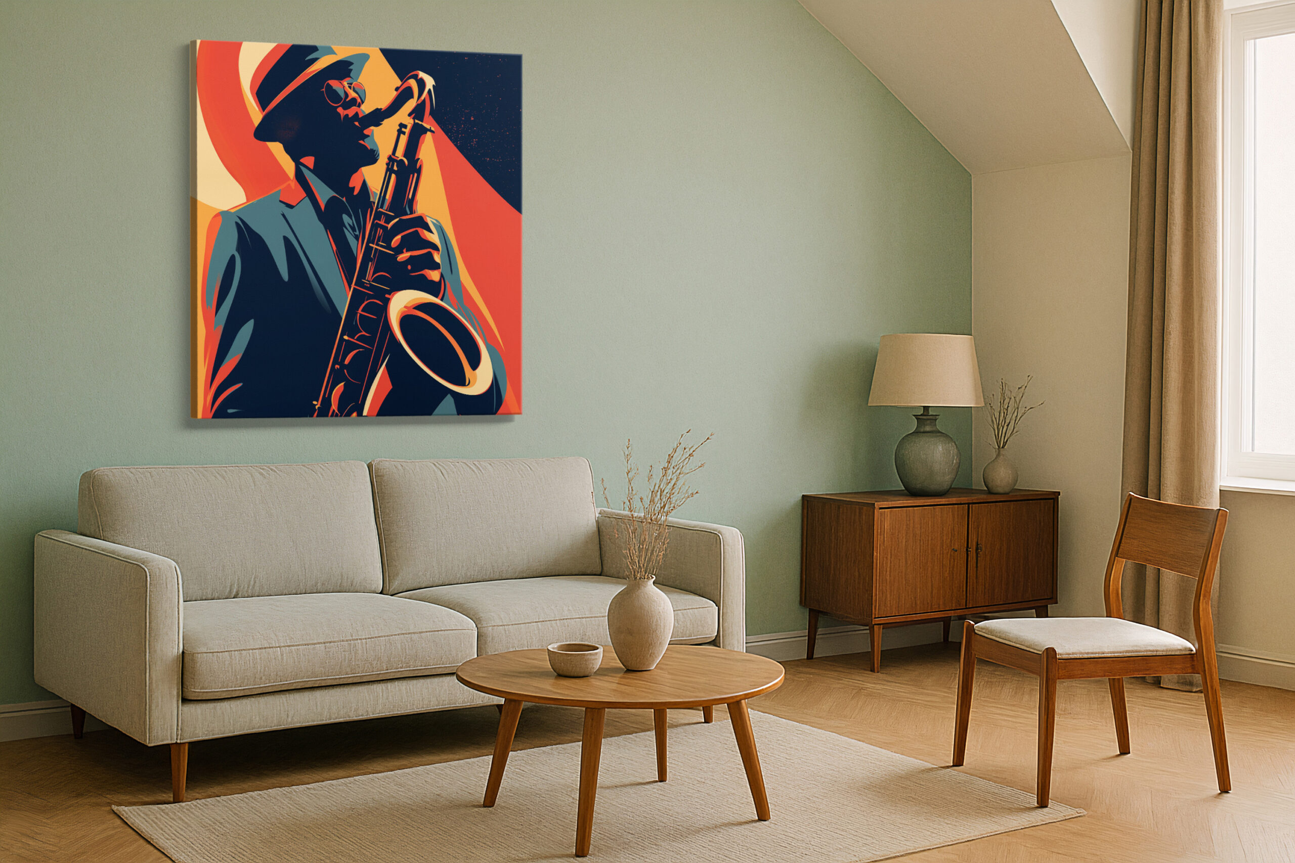 Jazz Saxophone Player Canvas Print