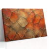 Cracked earth polygon texture in burnt orange and rust tones, bold abstract canvas print for living room or home office
