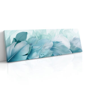 Teal Feather & Leaf Sweep