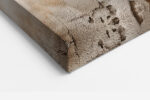 Concentric diamond motif on cracked plaster in burnt orange and charcoal, bold abstract mixed-media wall art canvas