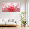 Oversized dahlia flower in blush pink and coral tones, panoramic digital art canvas for bedroom or spa