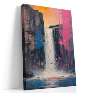 Neon Falls at Midnight