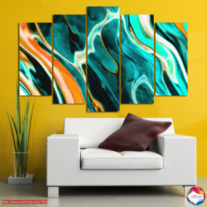 Turquoise Marble 5-Piece Canvas Print Set