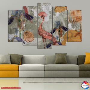 Abstract Exotic Bird 5-Piece Canvas Print Set