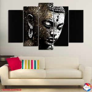 Buddha Statue in Warm Candlelight 5-Piece Canvas Print