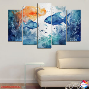 A swim in the depths of the ocean 5 pieces №1011