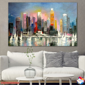 Abstract Cityscape 5-Piece Canvas Print Set