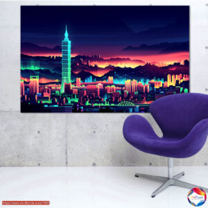 Neon Town 5-Piece Canvas Print Set