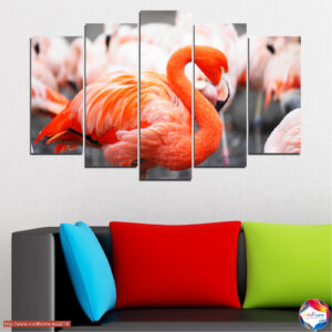 Flamingo Flock Five-Piece Canvas Print