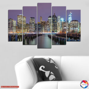 Brooklyn Skyline at Sunset 5-Piece Canvas Print