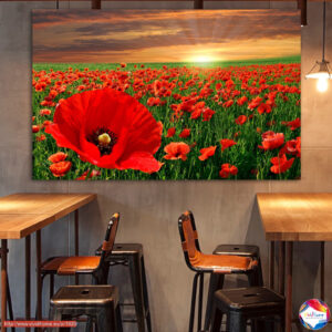 Poppy Field at Sunrise 5-Piece Canvas Print