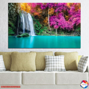 Waterfall in Forest 5-Piece Canvas Print