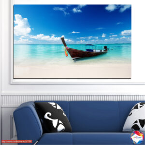Sailing Boat on Calm Ocean Canvas Print