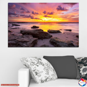 Golden Sunrise Over Calm Sea Canvas Print